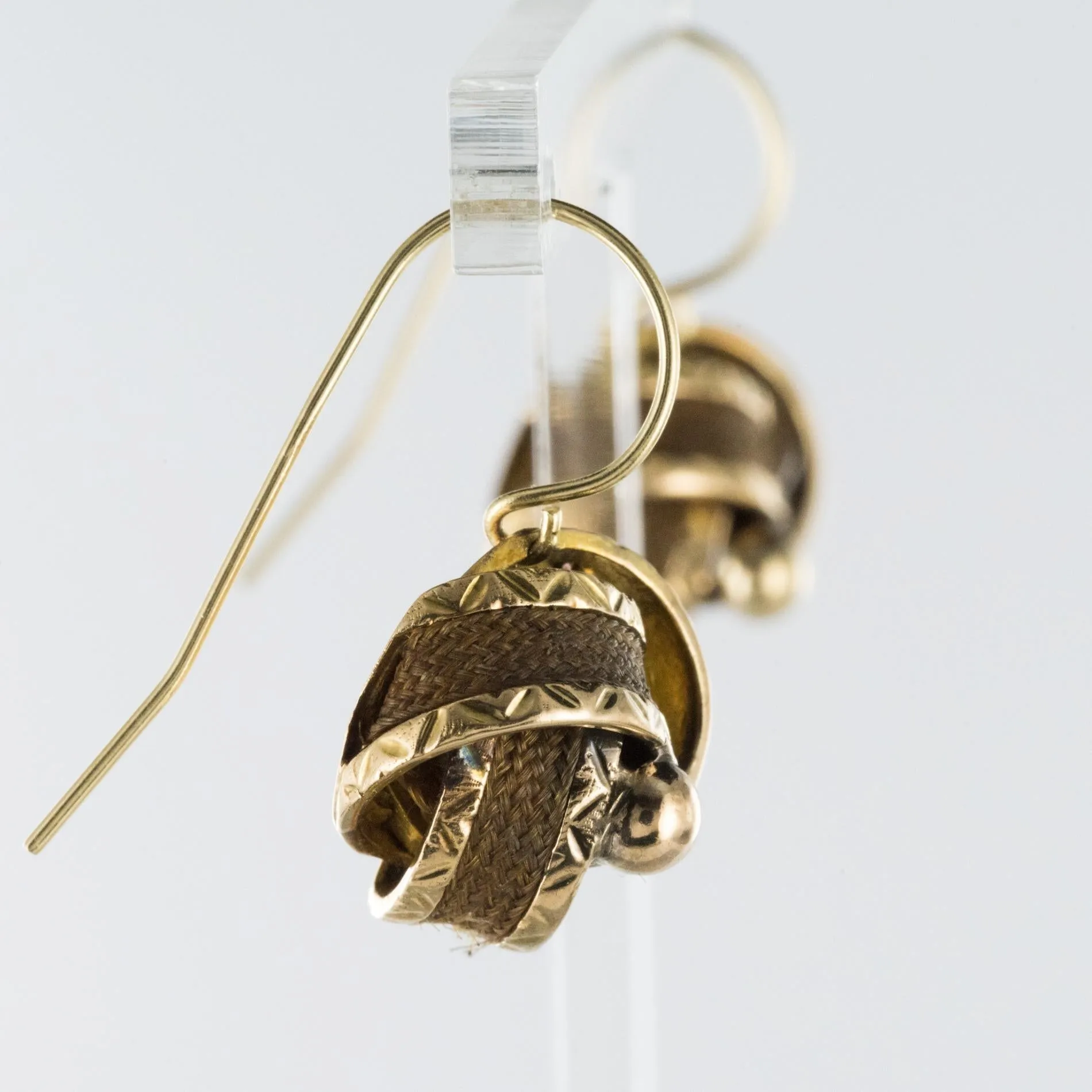 19th Century Golden Bows Hair Drop Earrings