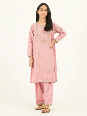 2 Piece Jacquard Suit-Embellished (Pret)