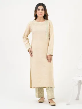 2 Piece Jacquard Suit-Embroidered (Pret)