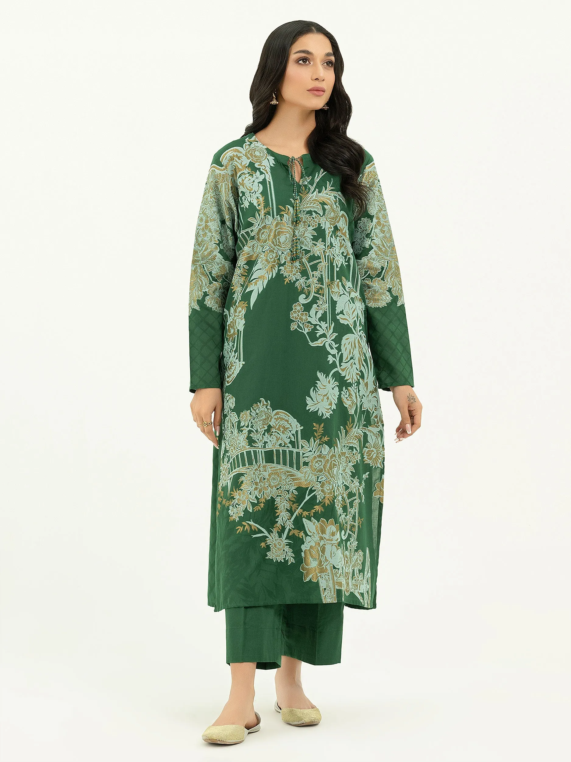 2 Piece Jacquard Suit-Printed (Pret)