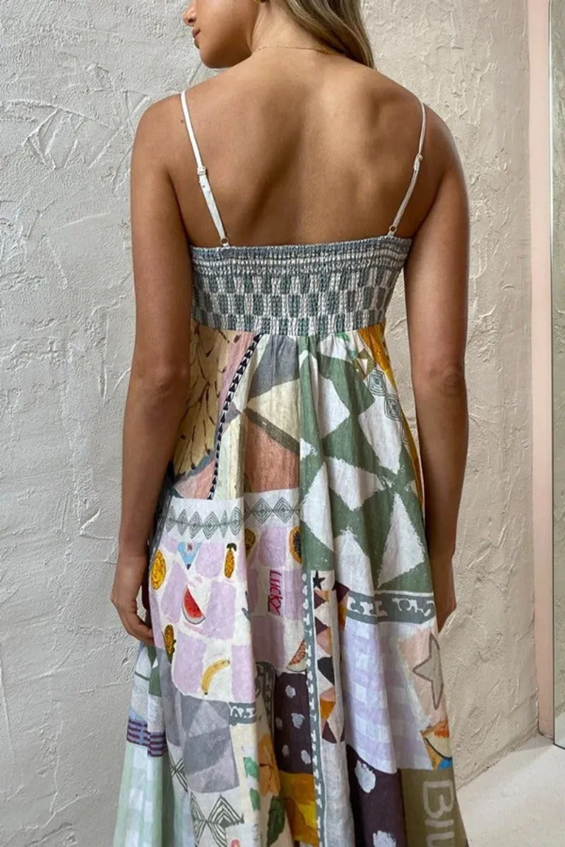 2024 Sexy Backless A-line Maxi Swing Boho Dress