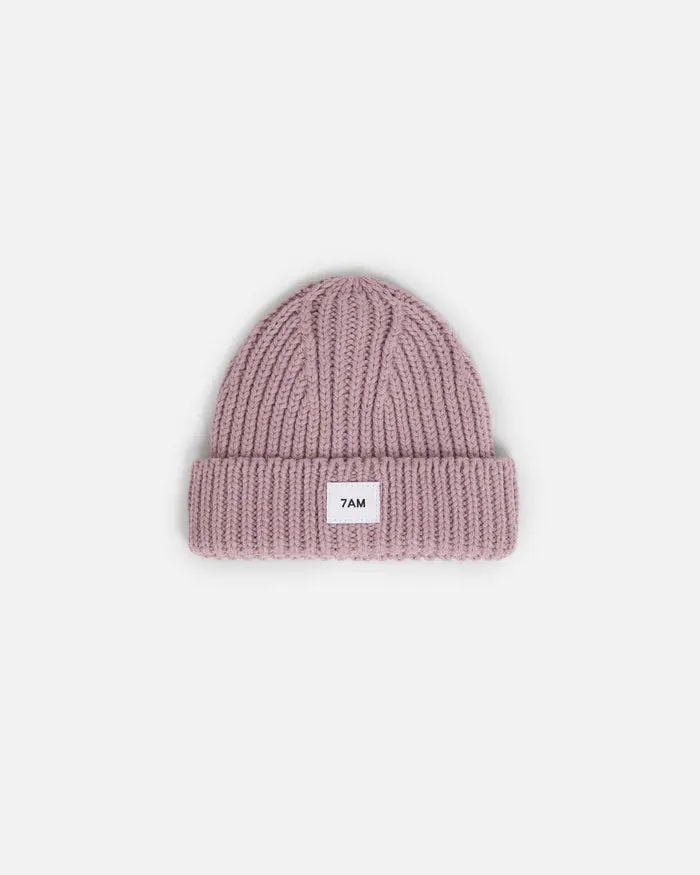 7 AM Chunky Ash Rose Beanie