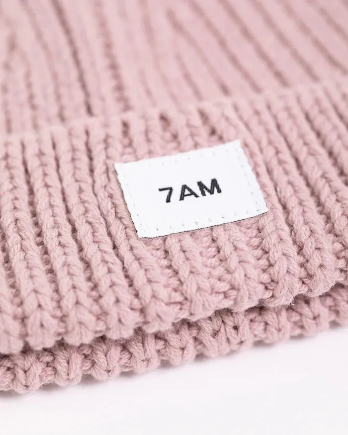 7 AM Chunky Ash Rose Beanie