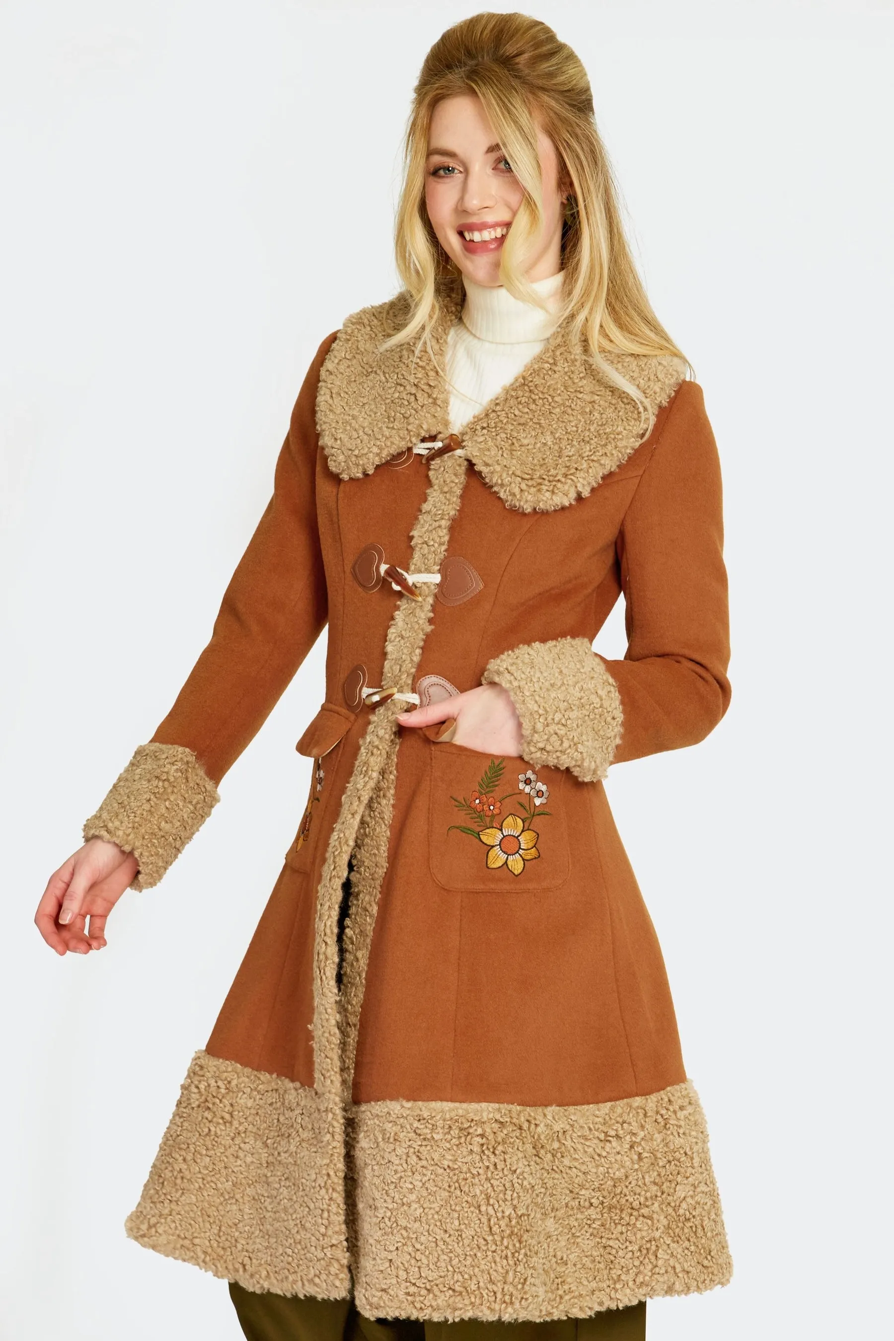 70's Caramel Wool Blend Coat by Voodoo Vixen