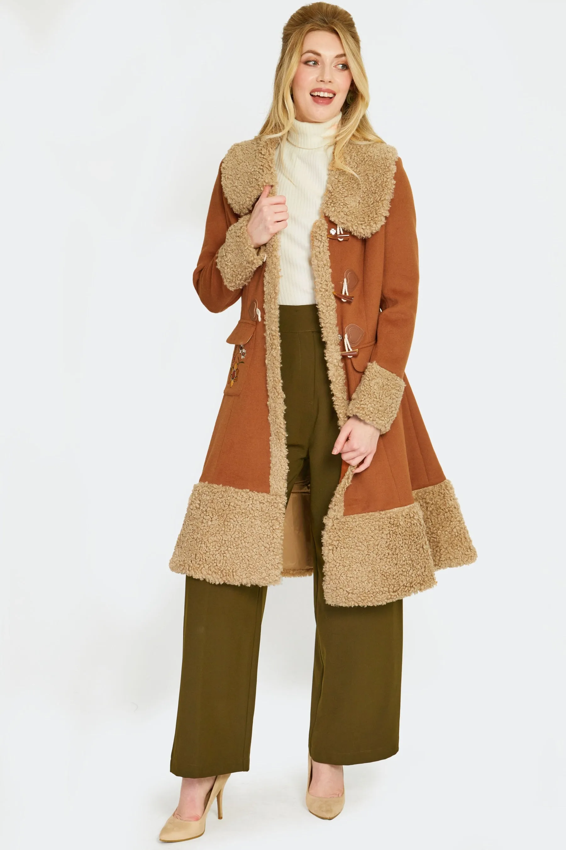 70's Caramel Wool Blend Coat by Voodoo Vixen