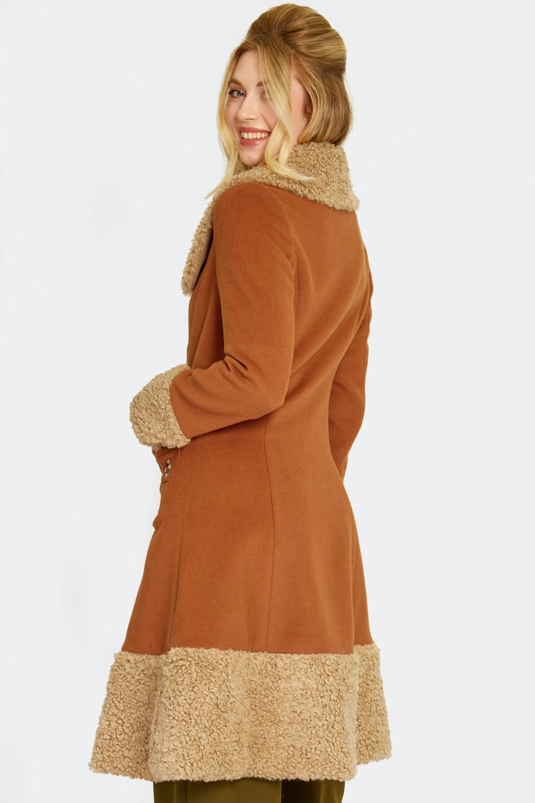 70's Caramel Wool Blend Coat by Voodoo Vixen