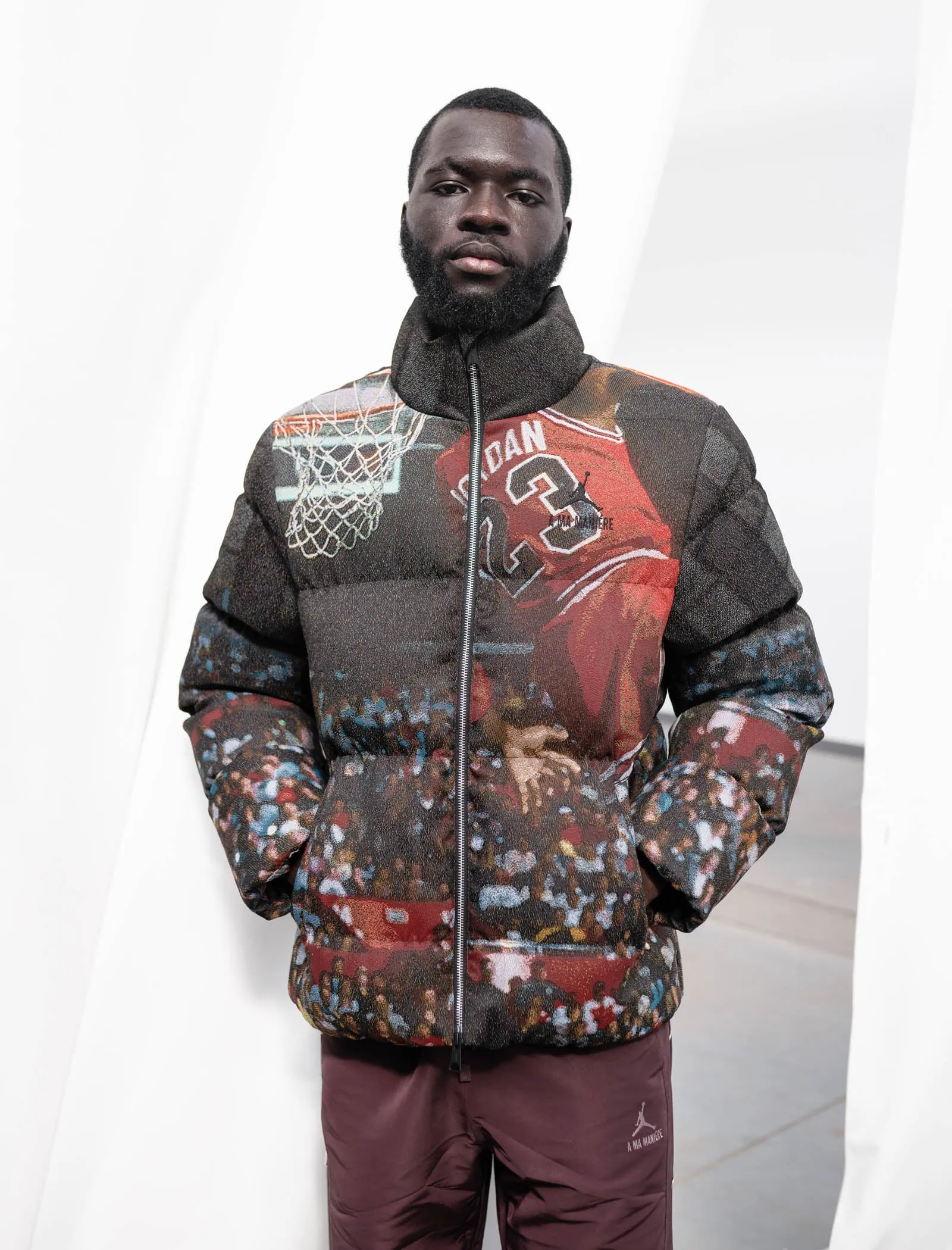 A MA MANIÉRE X JORDAN BRAND ALL OVER PRINT PUFFER JACKET