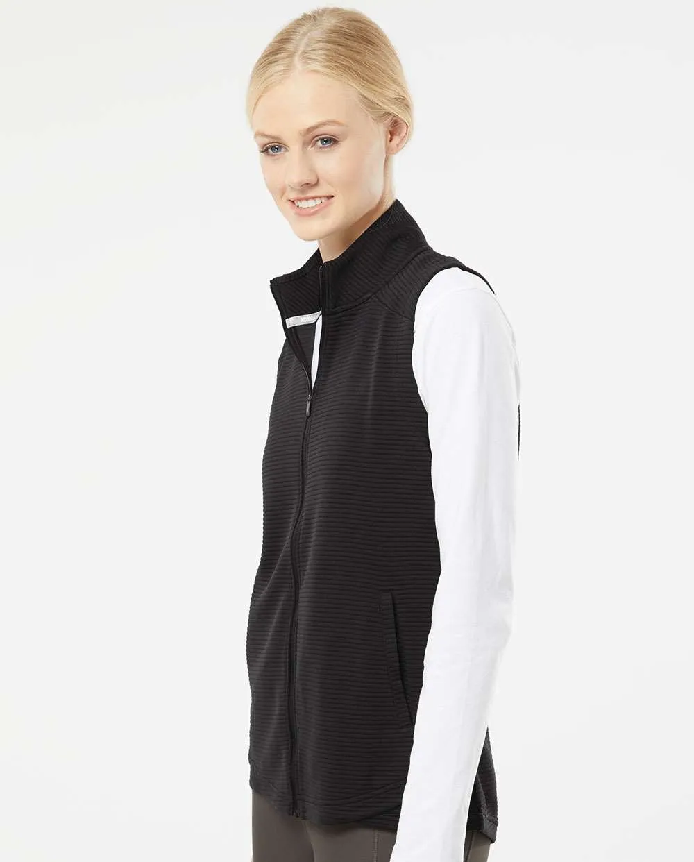 Adidas Ladies Textured Full-Zip Vest