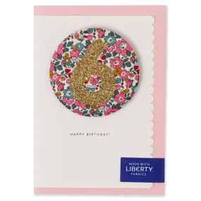 Age 6 Badge Greetings Card in Betsy Ann Liberty Print by The Charming Press