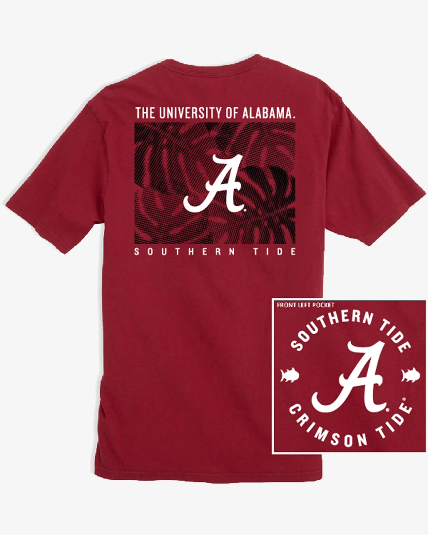 Alabama Crimson Tide Halftone Monstera T-Shirt