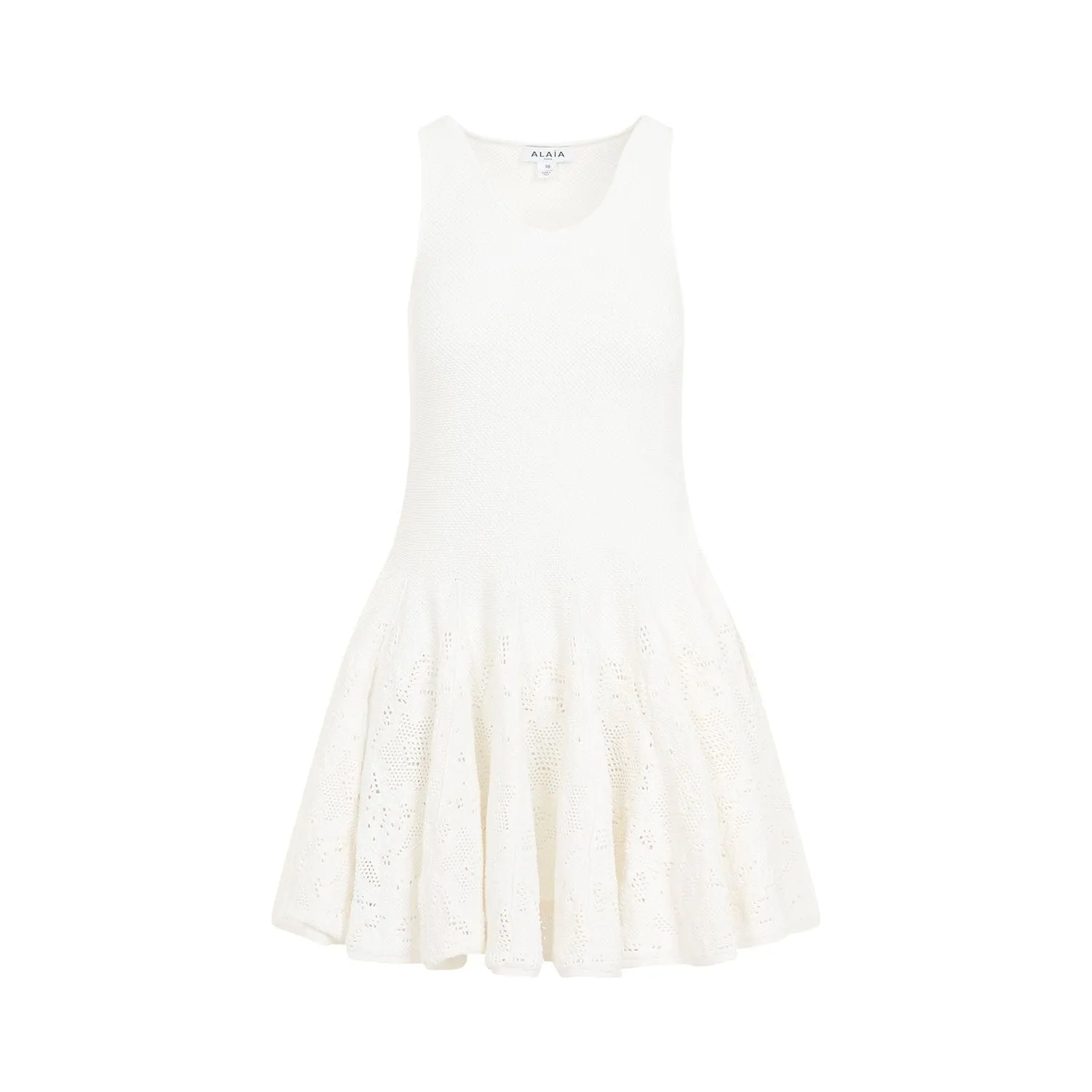 ALAIA Elegant White Mini Skater Dress