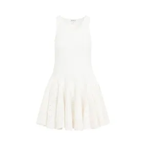 ALAIA Elegant White Mini Skater Dress