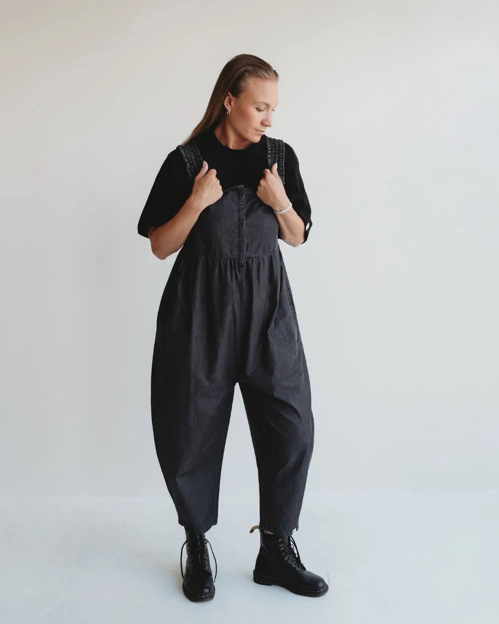 Alice Black Denim Dungarees