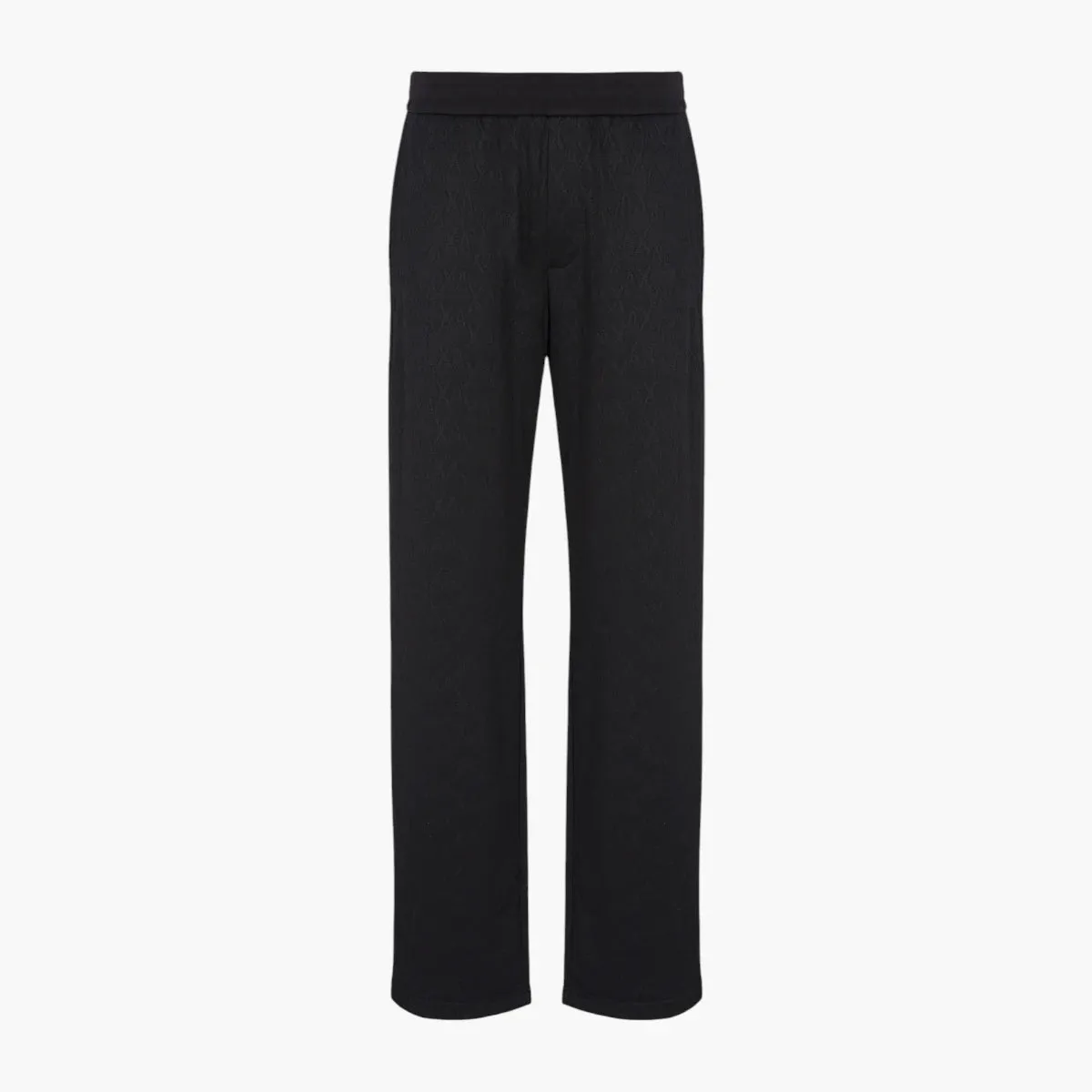 All Over Logo Regular Fit Cotton Jacquard Trousers With Elasticated Waistband