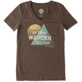 All Who Wander Triangle Stripe Cool V-Neck T-Shirt by Life is good