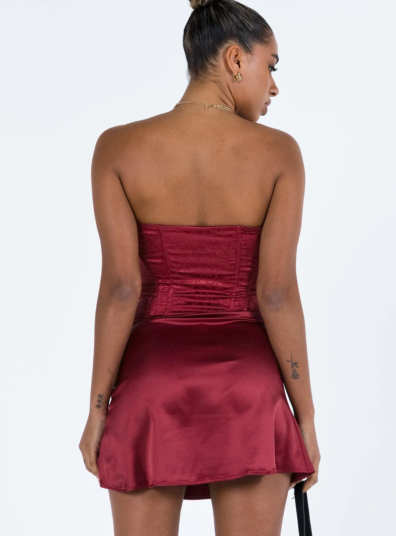 Alter Ego Mini Dress Maroon