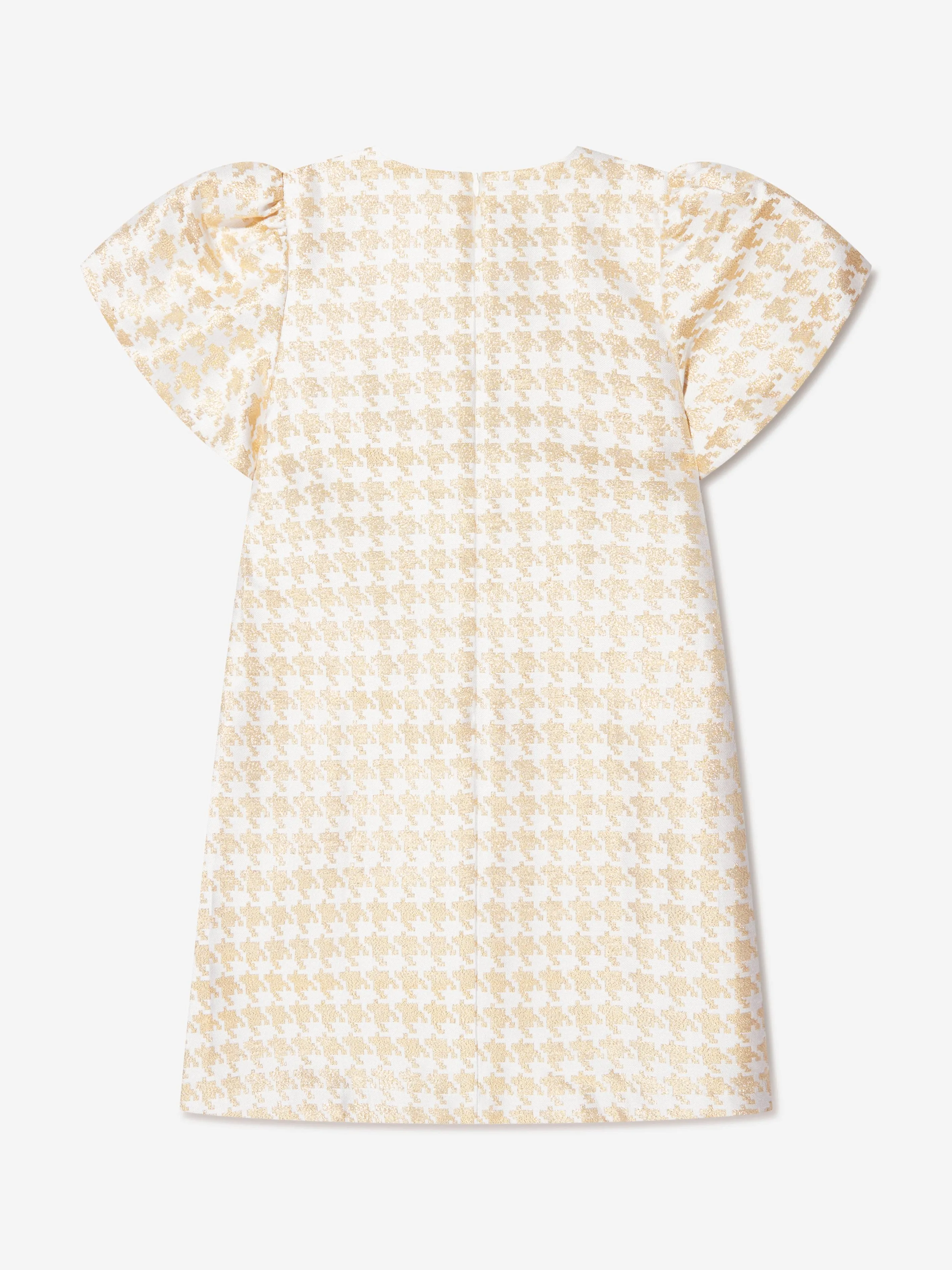 Angels Face Girls Houndstooth Liliana Dress in Gold