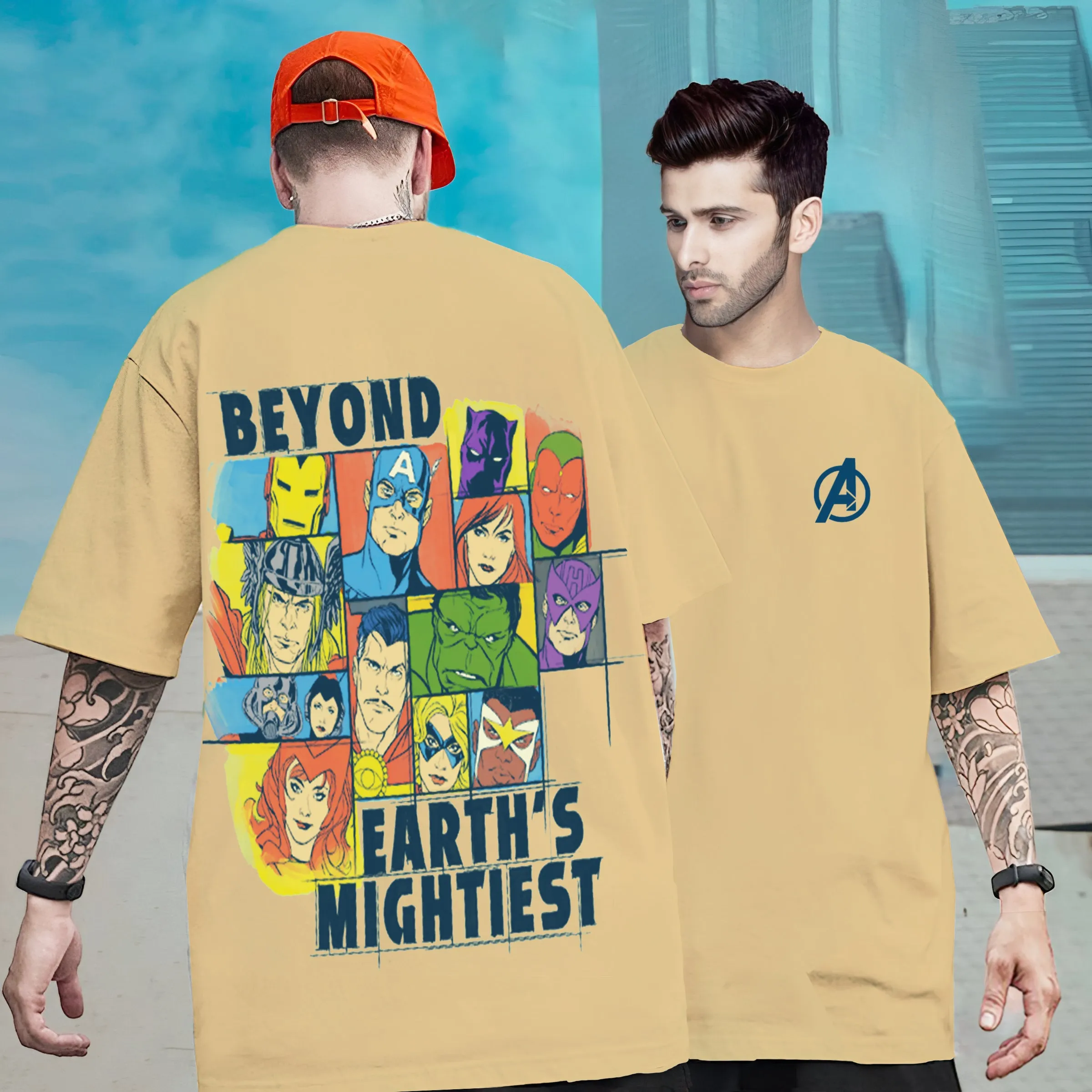 Anime Printed Oversized Avenger's T-Shirt