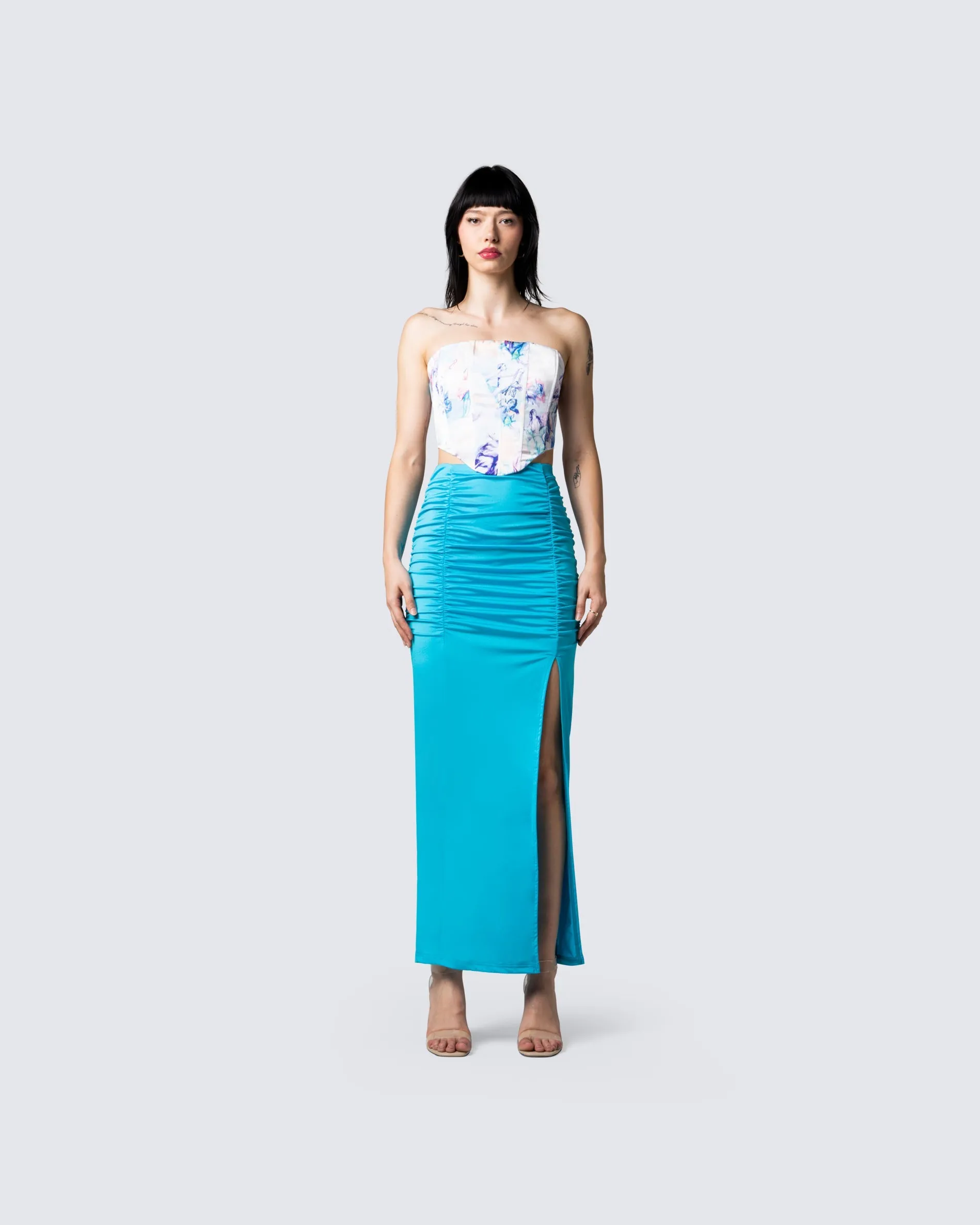 Annalise Blue Maxi Skirt