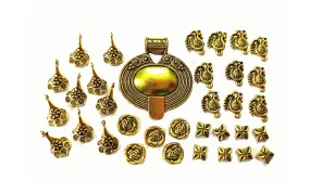 Antique Golden Charms Pendant Beads Combo