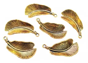 Antique Golden Leaf German Silver Pendants