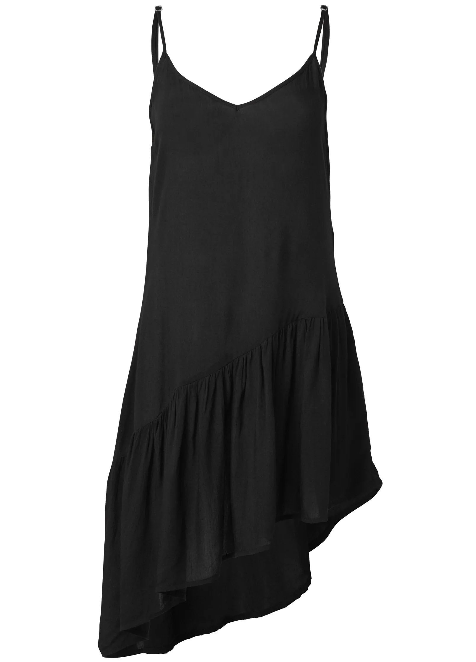 Asymmetrical Cover-Up Dress - Black