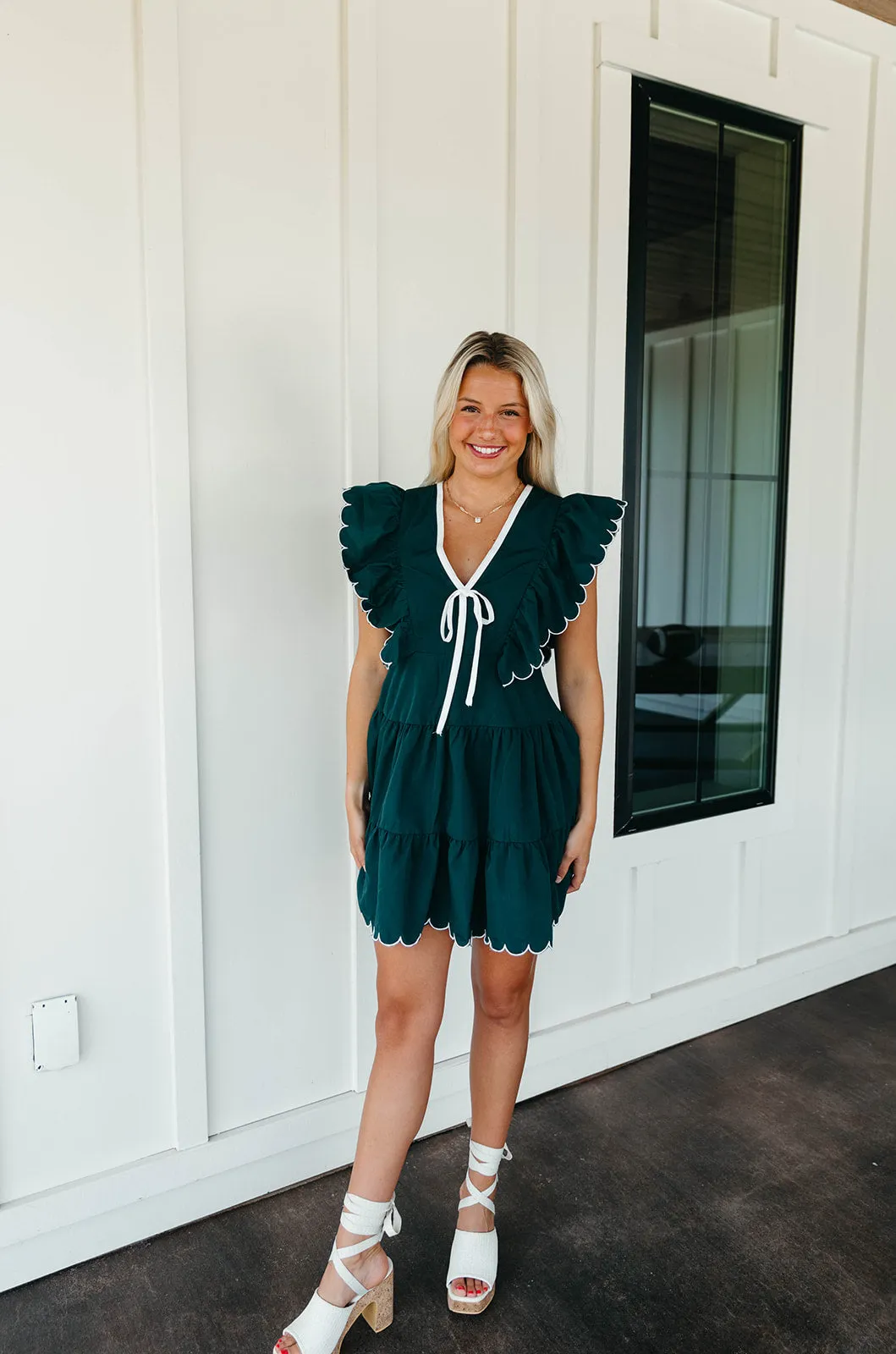 Aubrey Mini Dress - Hunter Green