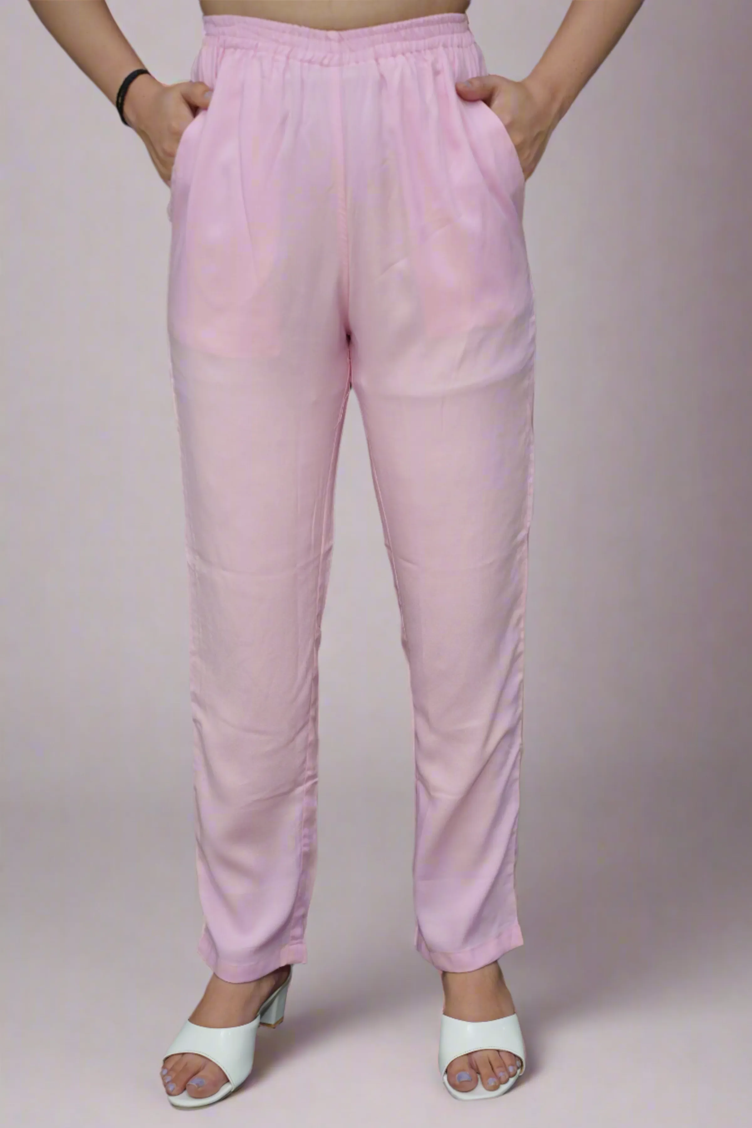 Baby Pink Rayon Kurti Pant