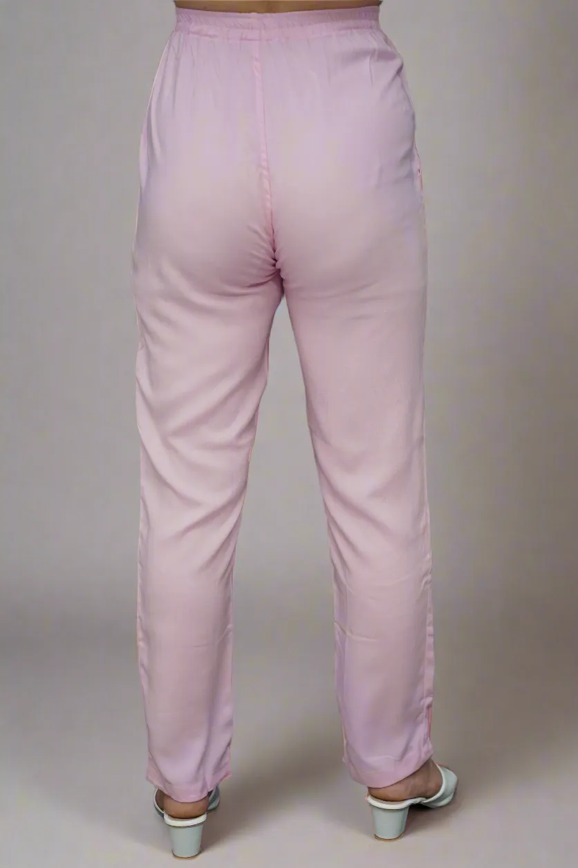 Baby Pink Rayon Kurti Pant