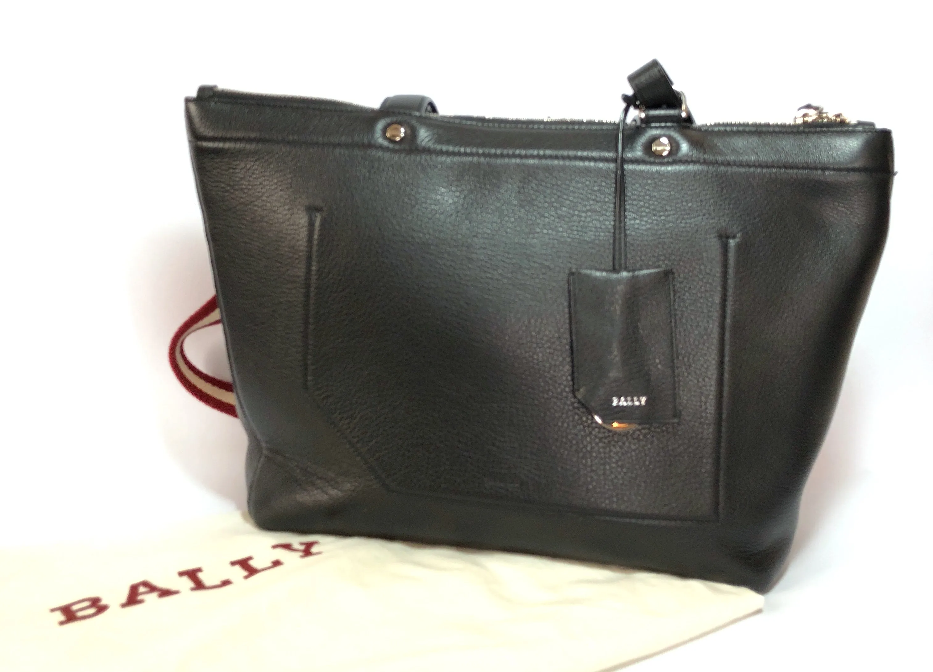 Bally Black Pebbled Leather Tote | Pre Loved |