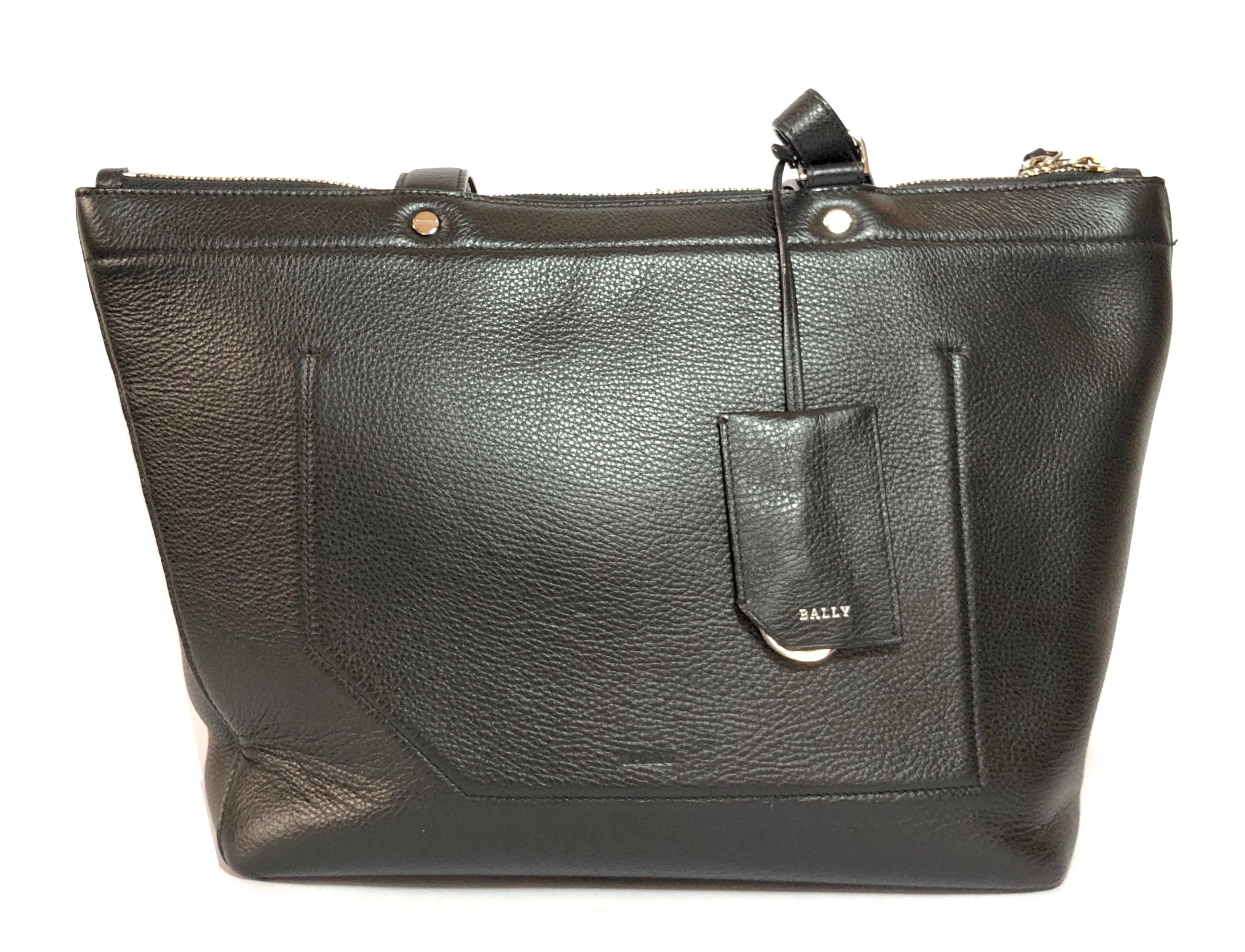 Bally Black Pebbled Leather Tote | Pre Loved |