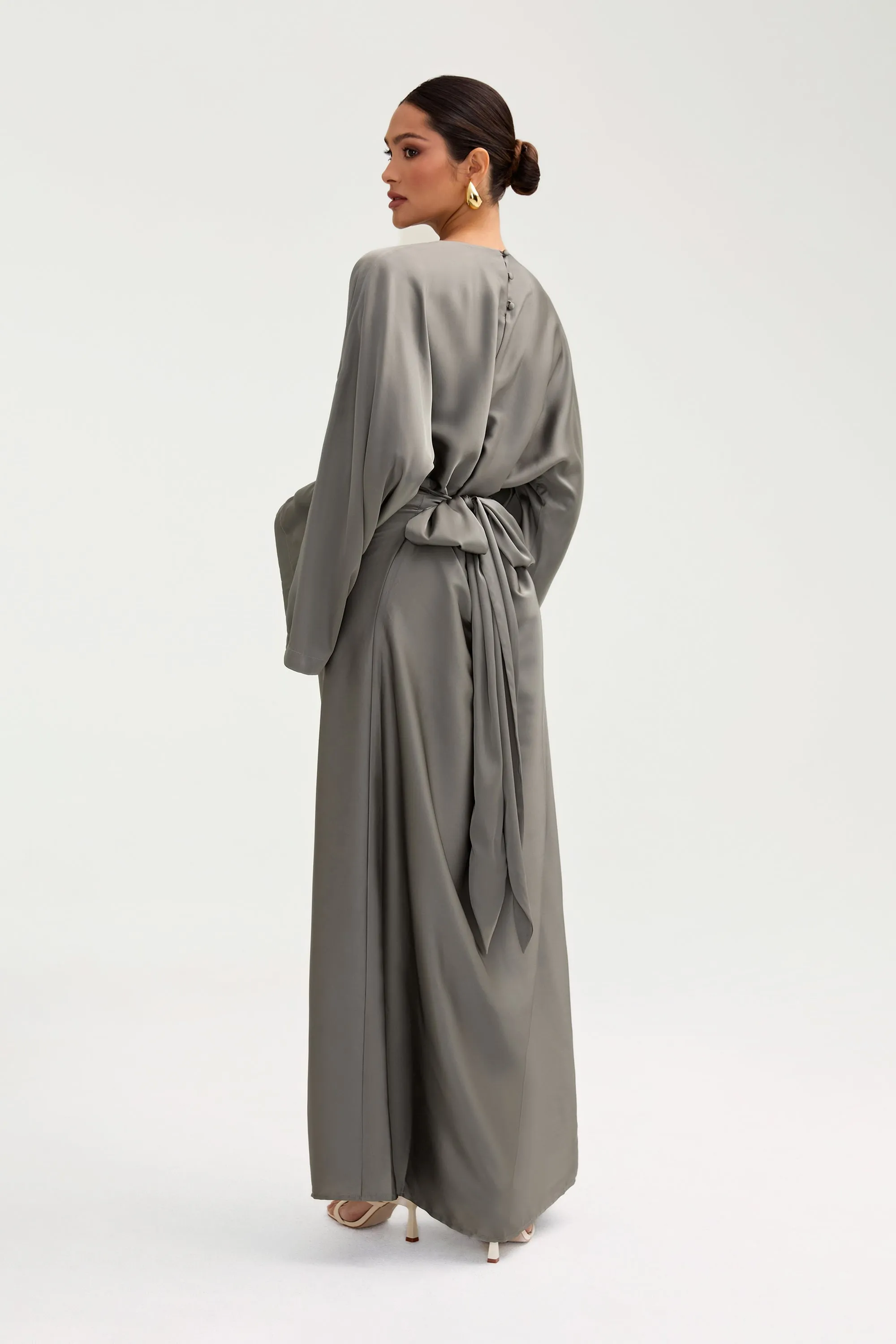 Batool Satin Maxi Dress - Sage