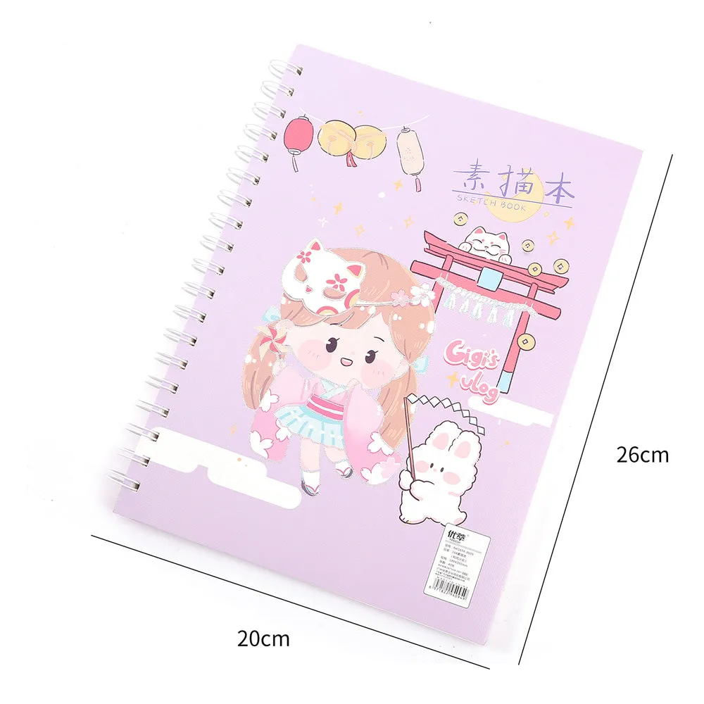 Beautifull girl Printed Theme sketch book.