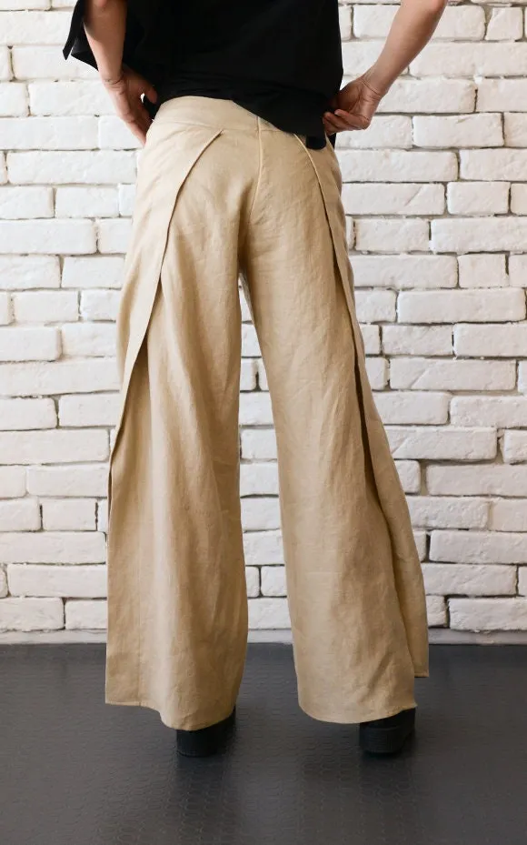 Beige Linen Pants