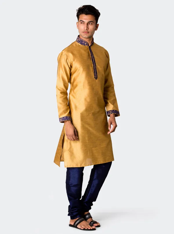 Beige Textured Kurta Set