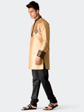 Beige Textured Kurta Set