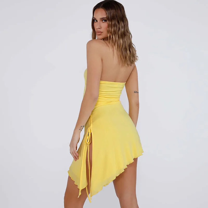 BerriesJam - 2024 Sexy Strapless Slit Sundress Sleeveless Backless Party Dress