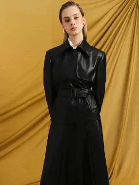 Black Cropped Dawson Trench Jacket