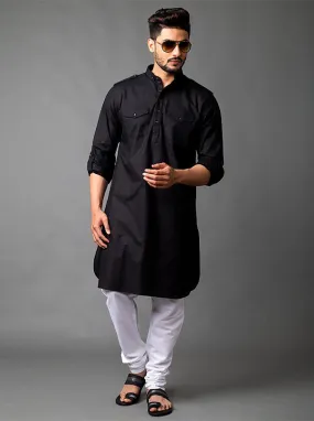 Black Pathani Kurta