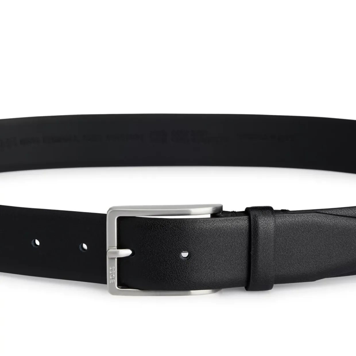 BOSS Black Italian-Made Leather Belt