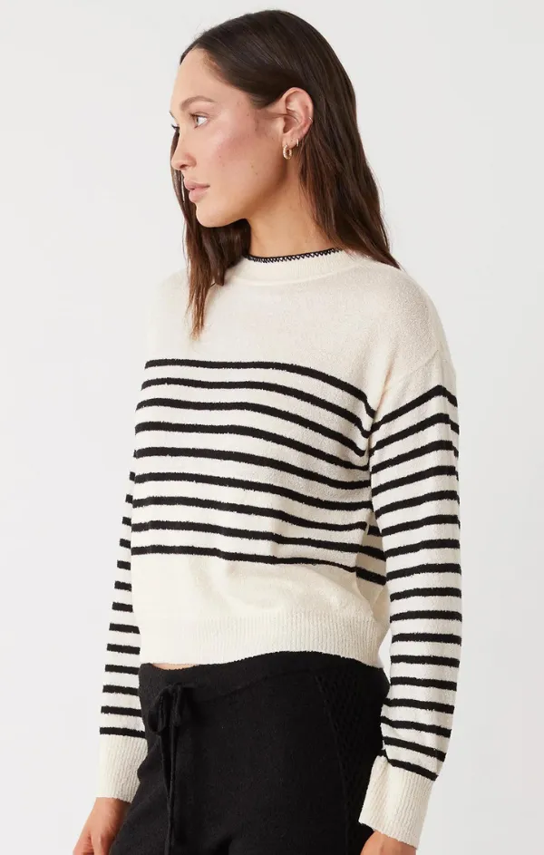 Boucle Knit Striped Sweater