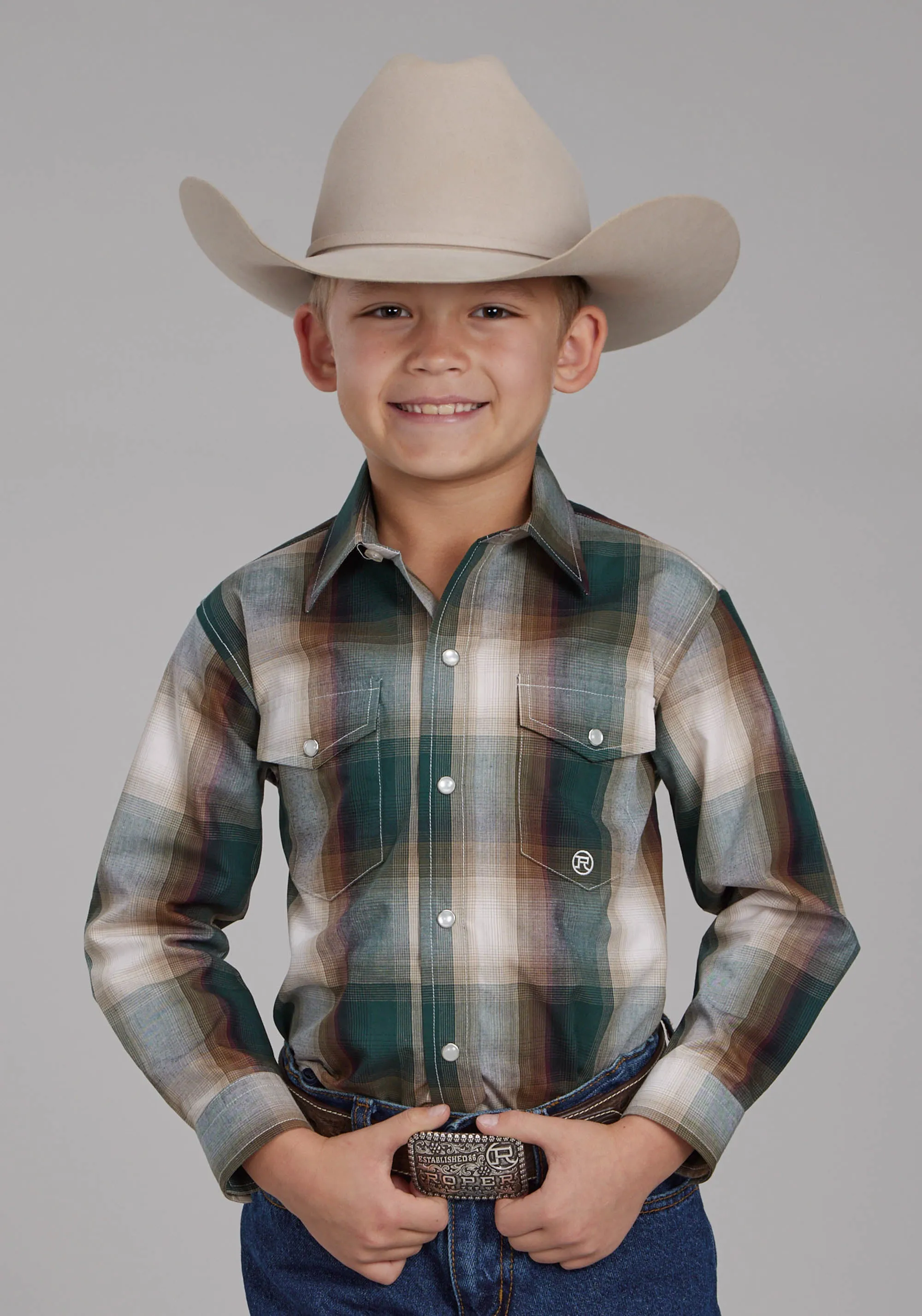 Boy's Roper "Oak Forest" Long Sleeve Western Shirt