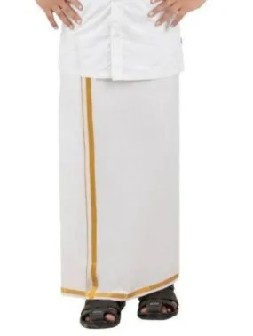 Boys Single Layer Dhoti White