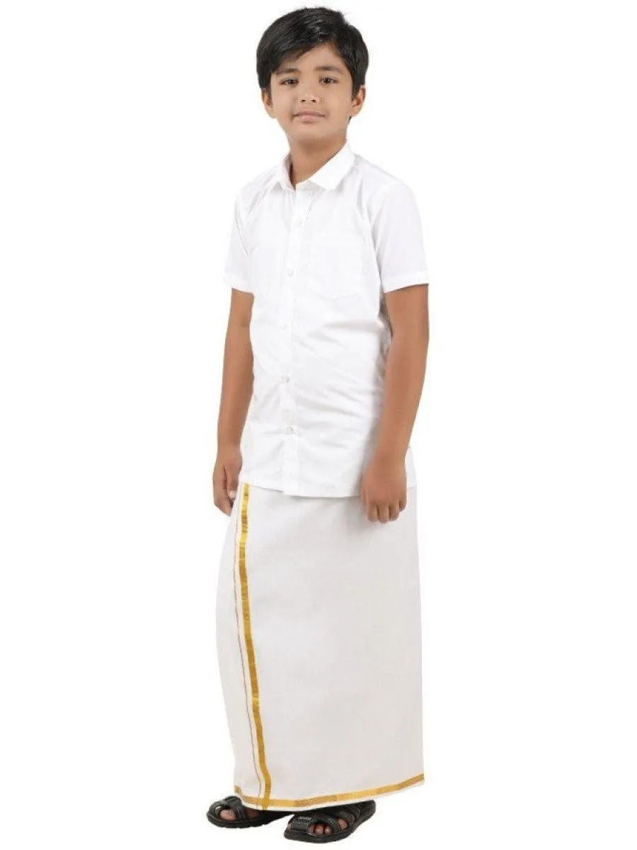 Boys Single Layer Dhoti White