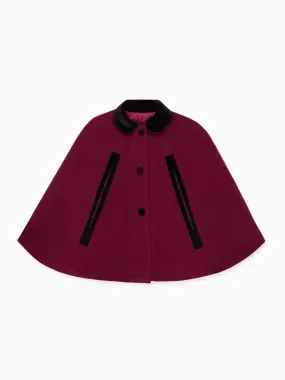 Burgundy Clara Girl Cape