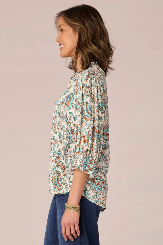 Button Front Printed Woven Shirt