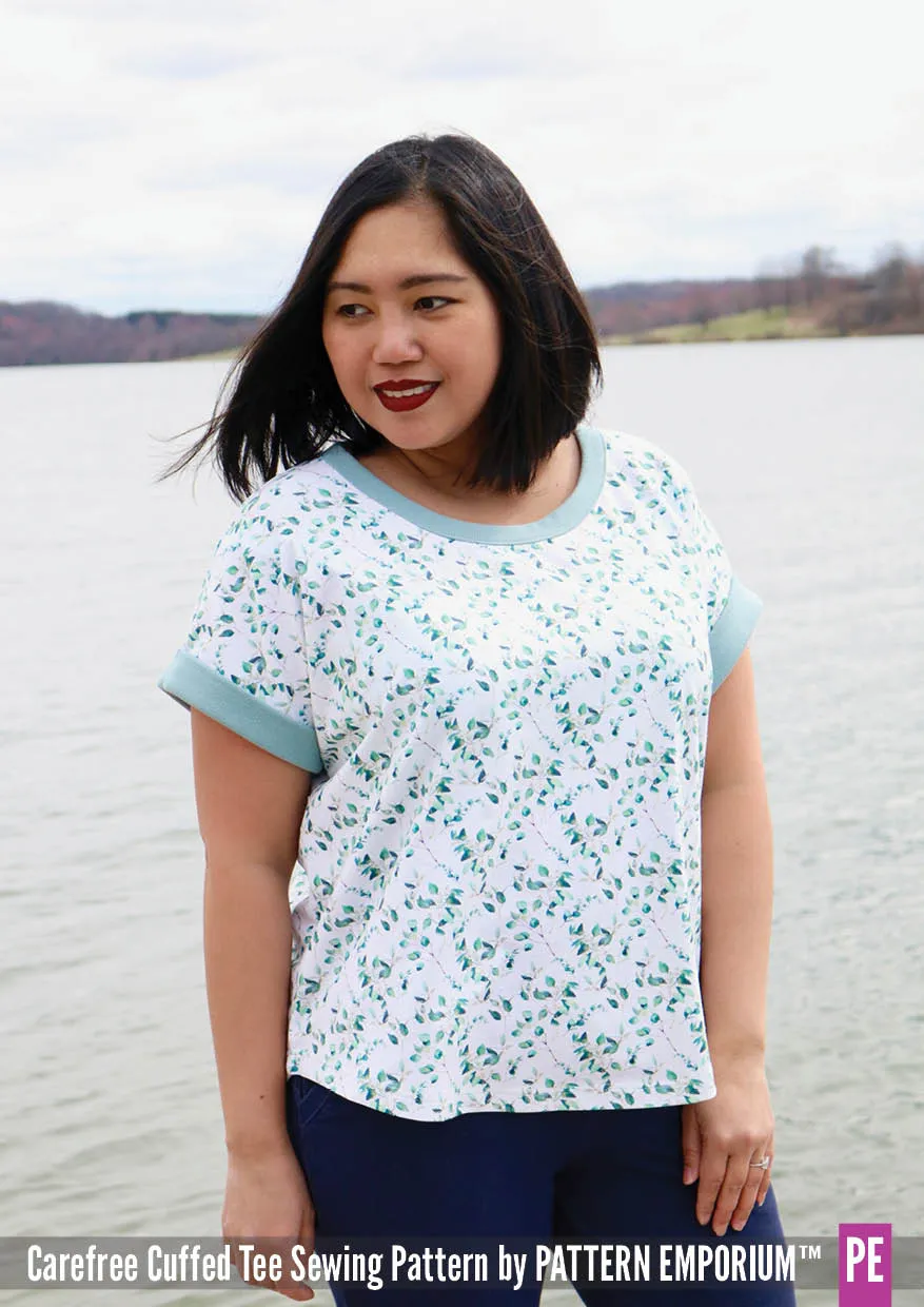 Carefree Cuffed Tee | Dolman T-shirt Sewing Pattern