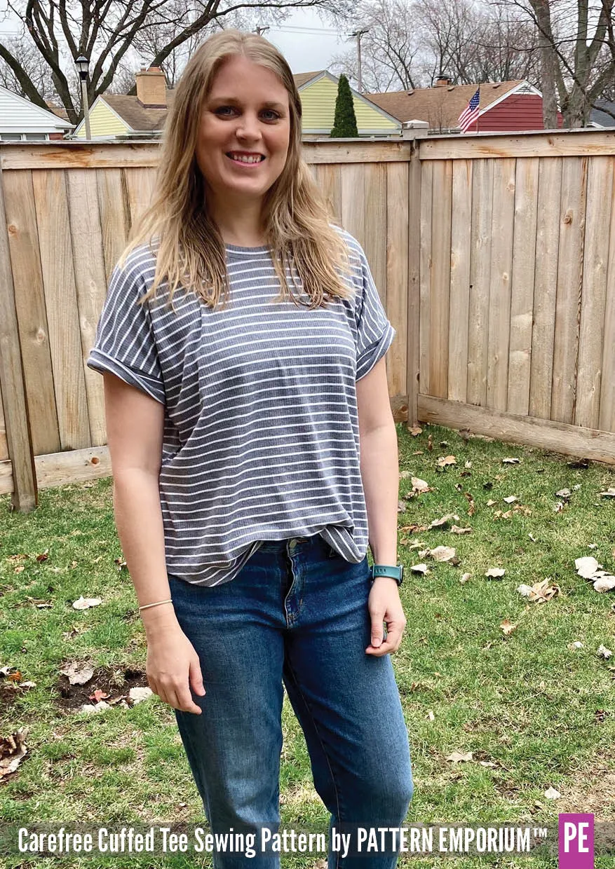 Carefree Cuffed Tee | Dolman T-shirt Sewing Pattern