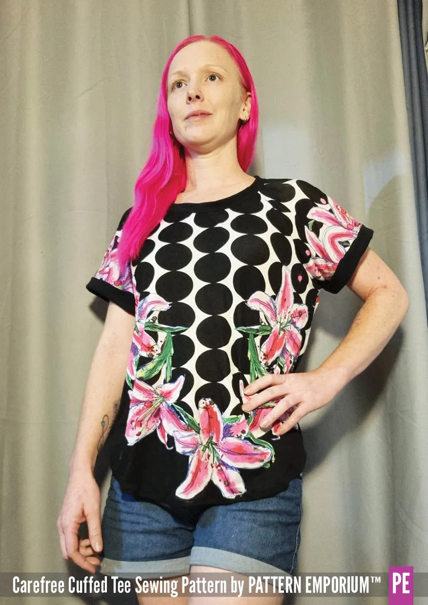 Carefree Cuffed Tee | Dolman T-shirt Sewing Pattern