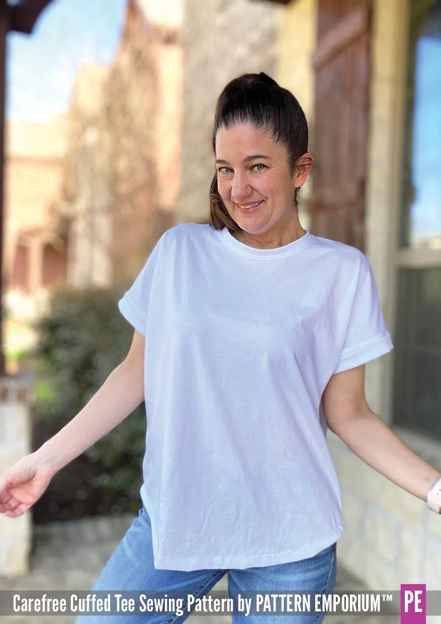 Carefree Cuffed Tee | Dolman T-shirt Sewing Pattern